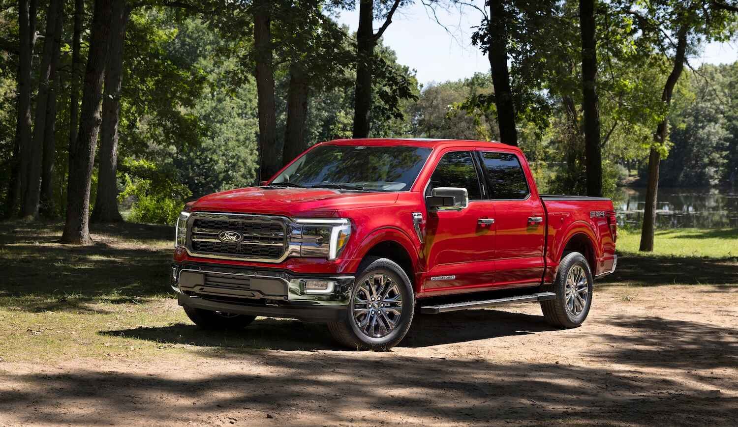 Current-generation Ford F-150 SuperCrew PowerBoost, Ford press still, not a 2027 leak spy photo