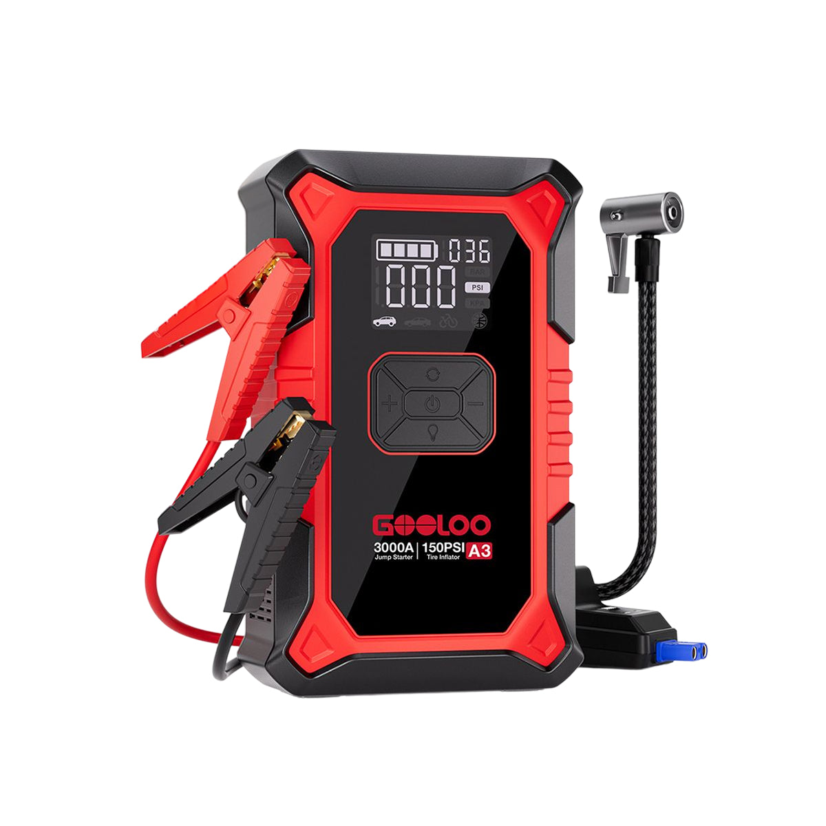 GOOLOO A3 3000A jump starter with air compressor