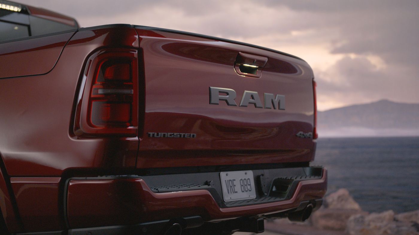 Ram 1500 Tungsten tailgate with rear-view camera in the handle assembly