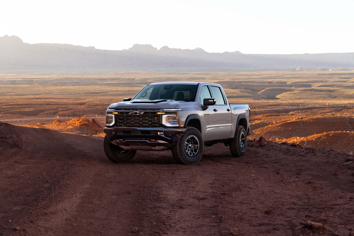 2027 Chevrolet Silverado 1500 ZR2 in White Sands. Credit: Chevrolet.