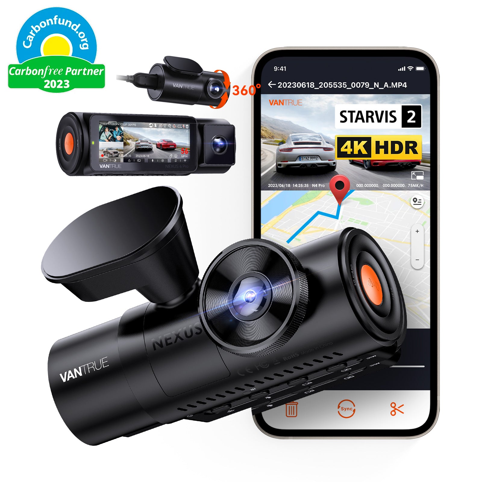 VANTRUE N4 Pro 3-channel dash cam